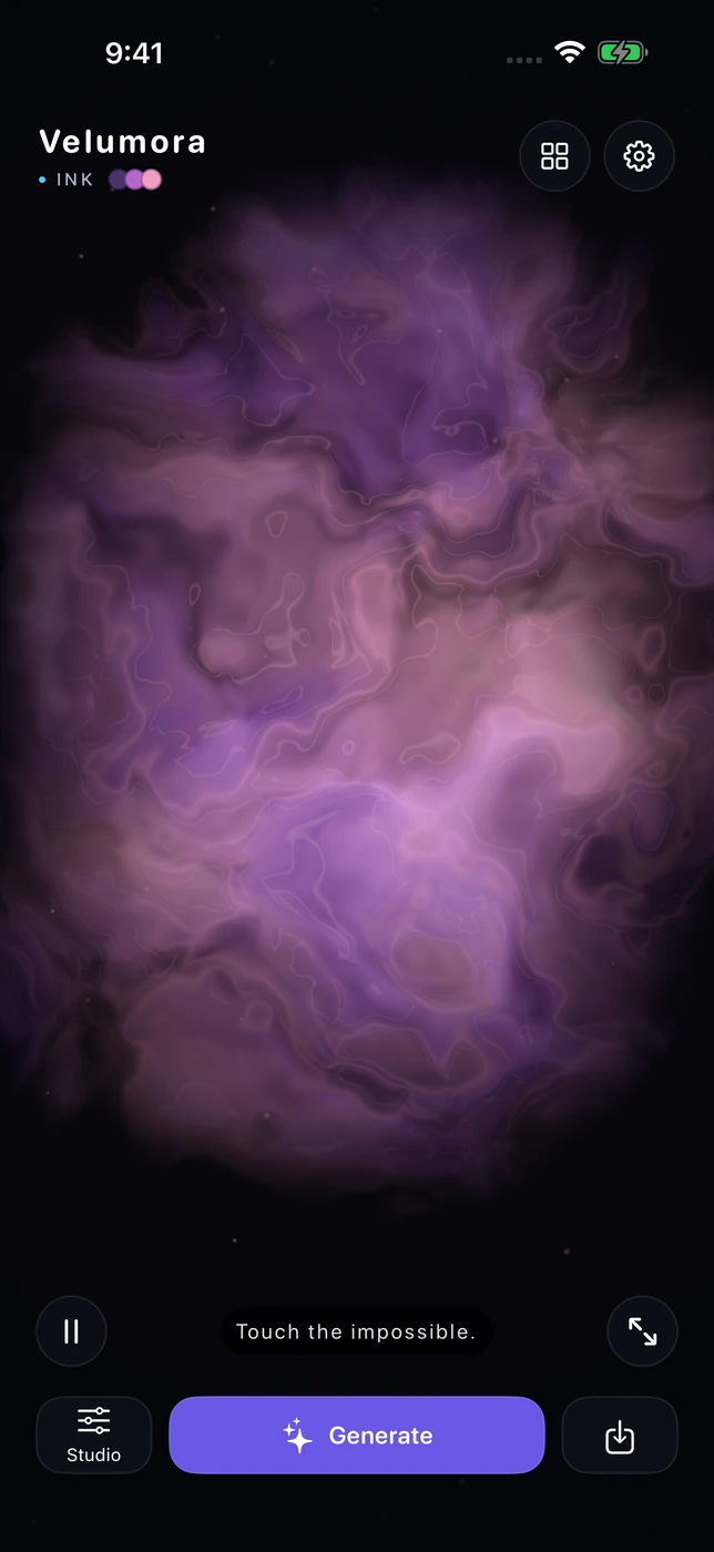 Actual Velumora Ink screen